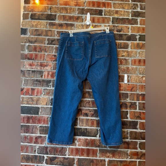 Loft Outlet Light Wash Denim Jeans Original Straight Crop Women’s Size:16 - Picture 2 of 8